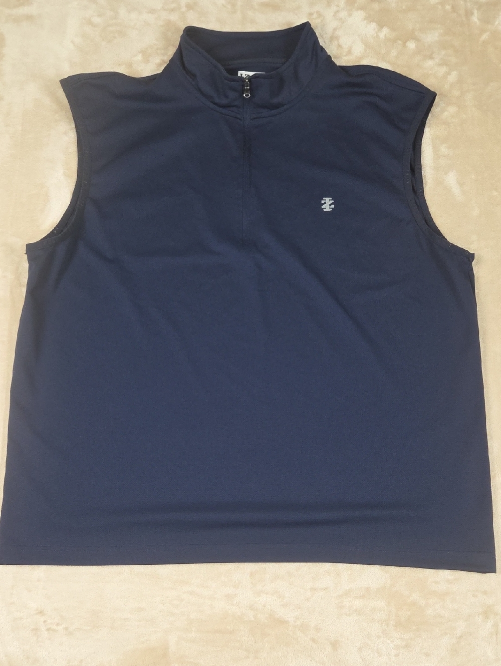 Izod Navy Blue Sleeveless Quarter-Zip Golf Top